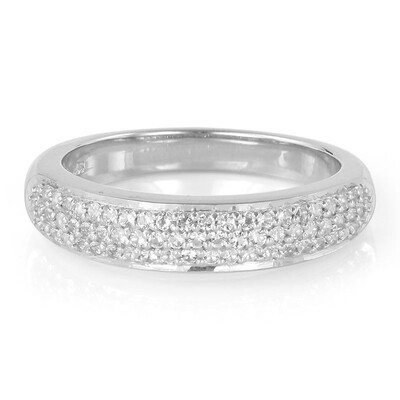 Bague en argent et Topaze blanche