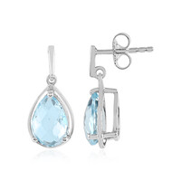 Boucles d'oreilles en argent et Topaze bleu ciel