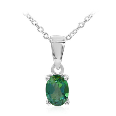 Collier en argent et Topaze vert papillon