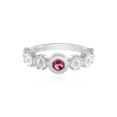 Bague en argent et Tourmaline rose