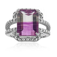 Bague en argent et Fluorite multicolore (Pallanova)