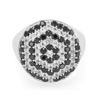 Bague en argent et Spinelle noir