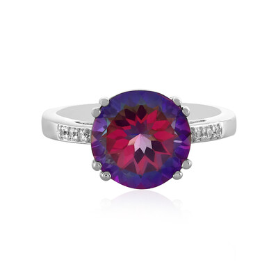 Bague en argent et Topaze mystique pourpre