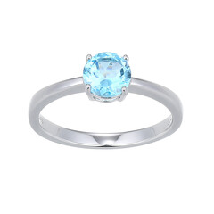 Bague en argent et Topaze bleu Suisse