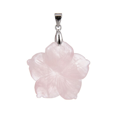 Pendentif en argent et Quartz rose