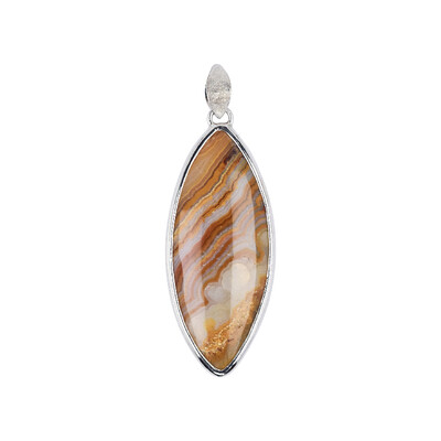 Pendentif en argent et Agate dentelle