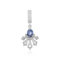 Pendentif en argent et Saphir bleu de Ceylan non chauffé