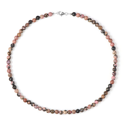 Collier en argent et Rhodonite