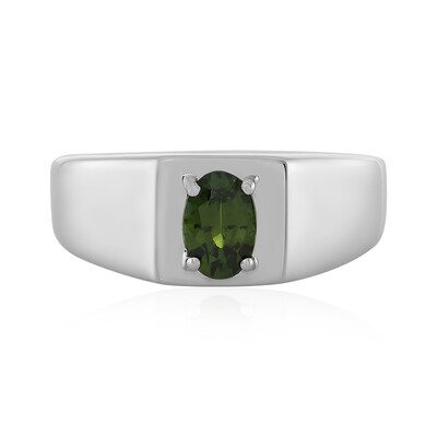 Bague en argent et Zircon de Ceylan vert