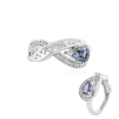 Bague en argent et Tanzanite non chauffée (MONOSONO COLLECTION)