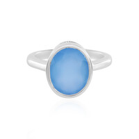 Bague en argent et Calcédoine bleue