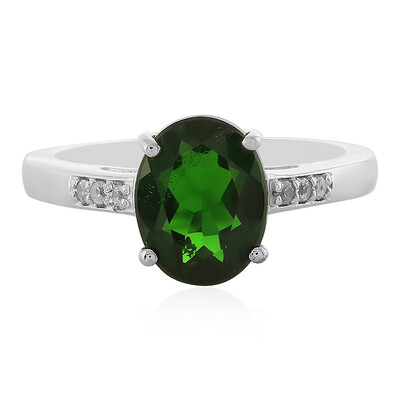 Bague en argent et Diopside de Russie