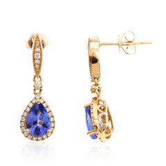 Boucles d'oreilles en or et Tanzanite AAA