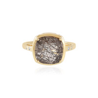 Bague en argent et Quartz rutile noir