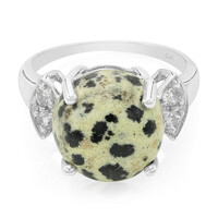 Bague en argent et Jaspe Dalmatien