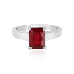 Bague en argent et Rubis de Madagascar