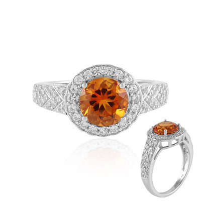 Bague en argent et Citrine Madère