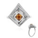 Bague en argent et Zircon cognac (MONOSONO COLLECTION)