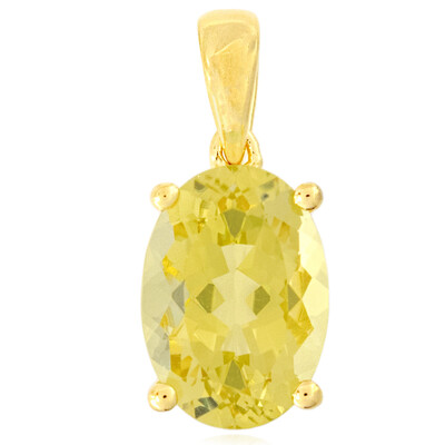 Pendentif en argent et Citrine jaune citron