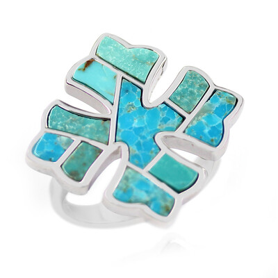 Bague en argent et Turquoise de Kingman (Anne Bever)