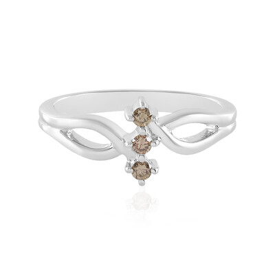 Bague en argent et Diamant champagne I3