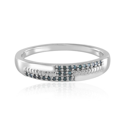 Bague en argent et Diamant bleu I2