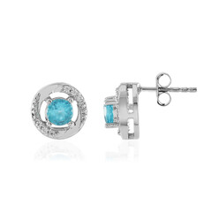 Boucles d'oreilles en argent et Apatite bleue