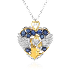 Collier en argent et Saphir bleu (Gems en Vogue)