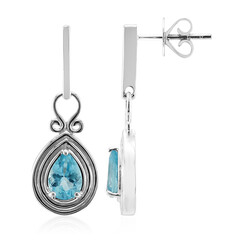 Boucles d'oreilles en argent et Apatite bleue (Pallanova)