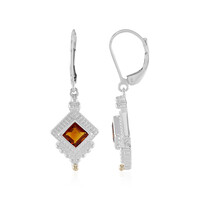 Boucles d'oreilles en argent et Citrine Madère (Granulieren)