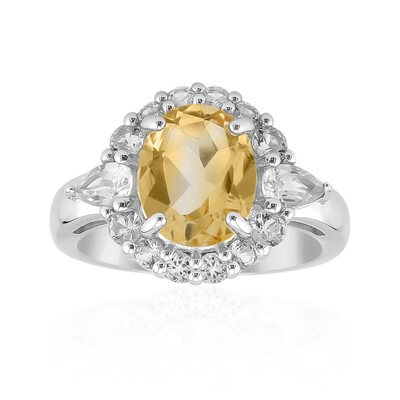 Bague en argent et Citrine