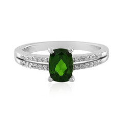 Bague en argent et Diopside de Russie