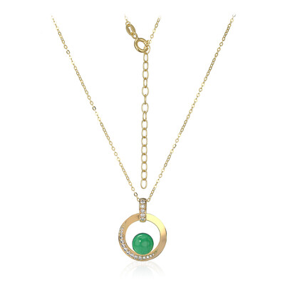 Collier en argent et Agate verte