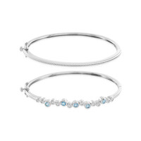 Bracelet en argent et Topaze bleu Suisse