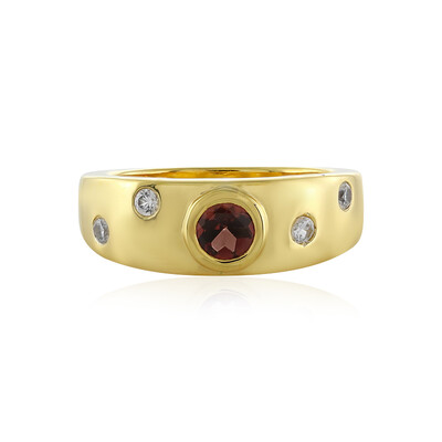 Bague en argent et Zircon rouge