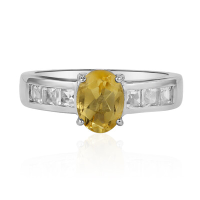 Bague en argent et Citrine