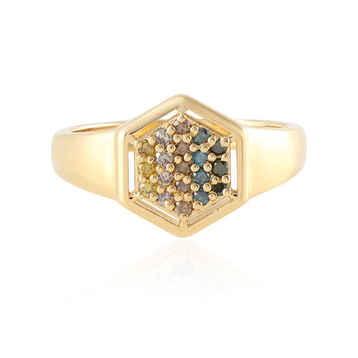 Bague en argent et Diamant jaune I2