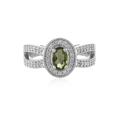 Bague en argent et Moldavite