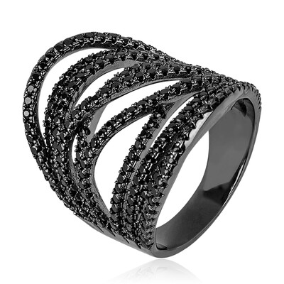 Bague en argent et Spinelle noir