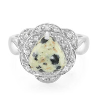 Bague en argent et Jaspe Dalmatien