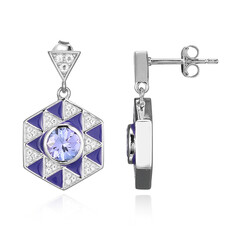 Boucles d'oreilles en argent et Tanzanite