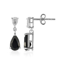 Boucles d'oreilles en argent et Spinelle noir