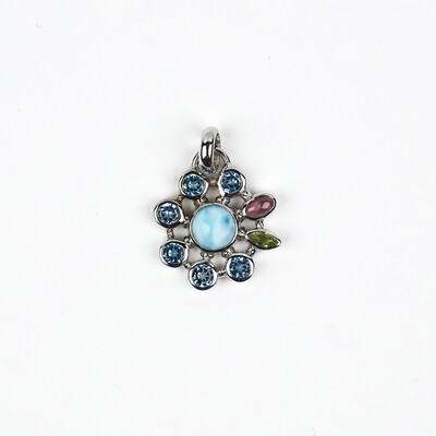 Pendentif en argent et Larimar