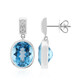 Boucles d'oreilles en argent et Topaze bleu Suisse (Pallanova)