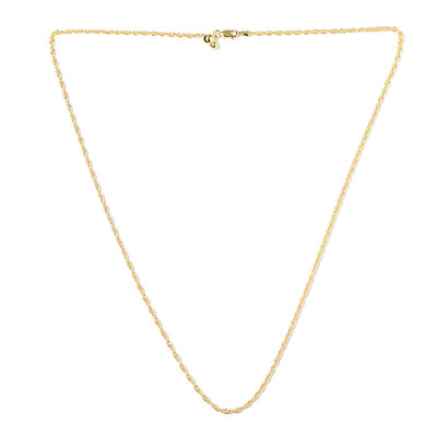 Collier mailles corde – 61 cm (ajustable) – argent plaqué or jaune