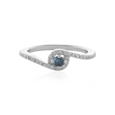 Bague en argent et Diamant bleu I3