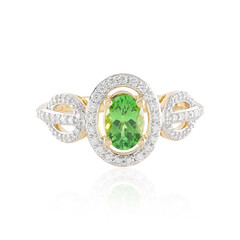 Bague en or et Tsavorite de Tanzanie AAA (SUHANA)