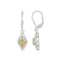 Boucles d'oreilles en argent et Béryl jaune