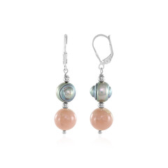 Boucles d'oreilles en argent et Opale rose