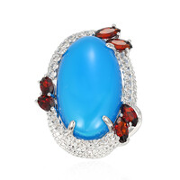 Bague en argent et Agate bleue